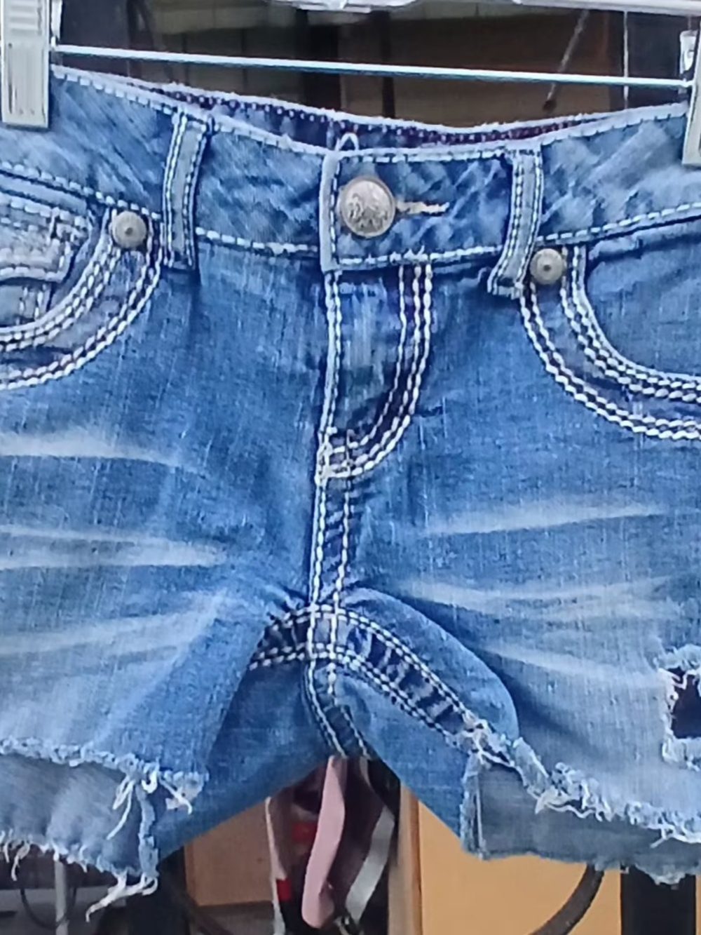 Amethyst Jeans Blue Distressed Denim Shorts
